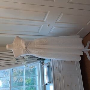 NWOT Altar’d State Womens White Eyelet Cotton Halter Midi Dress Lined/Zipper MED